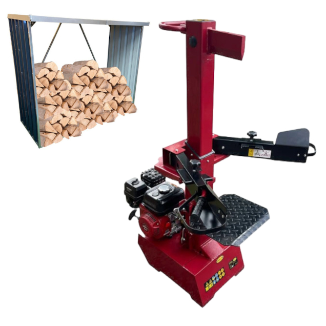 Order a The Titan Pro 9 Ton Log Splitter is a petrol-powered hydraulic unit with a four-stroke 196cc 6.5HP engine. The adjustable table heights on the 9 Ton Petrol Log Splitter makes this unit ideal for those who have a variety of log sizes to split. The TP 9 ton petrol powered unit provides optimum working height for the user and variable site location possibilities where direct power is not available. 