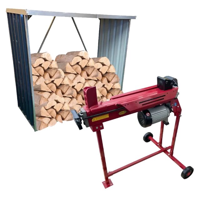 Order a The Titan Pro 7 Ton Electric Log Splitter is an electrically-powered hydraulic unit with a 3 horsepower 2200 watt power unit. This wood splitter will effectively chop and split wood with the greatest of ease and is designed for heavy-duty domestic use. This 7 Ton Titan Pro Hydraulic Log Splitter includes a unique movable stand which provides adequate working height for the user.