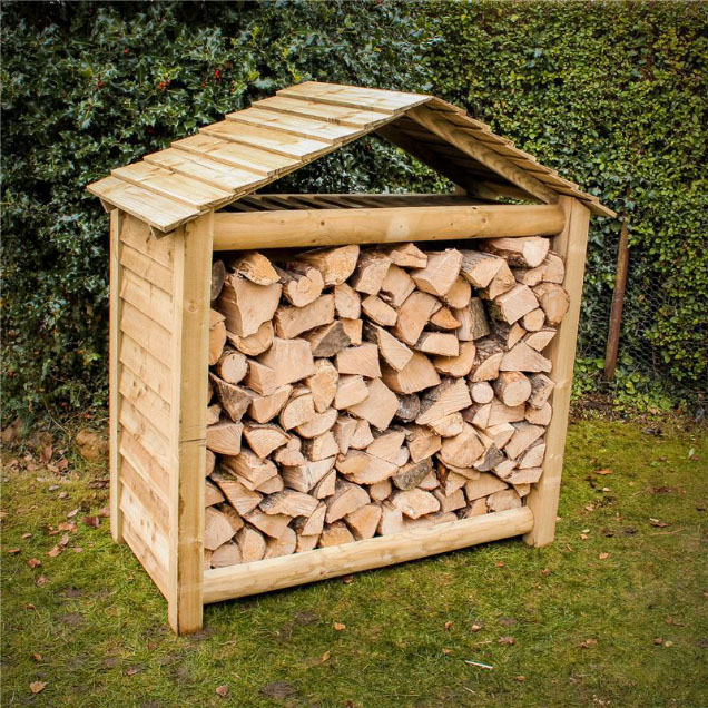 Order a Our apex log stores offer a great amount of storage space with a stylish design. Not only does it offer huge storage space the half-round logs top off a great looking item that is sure to be a stand-out feature in any garden. Each log store is crafted from fully pressure treated timber meaning you will get the best of quality with incredible durability.