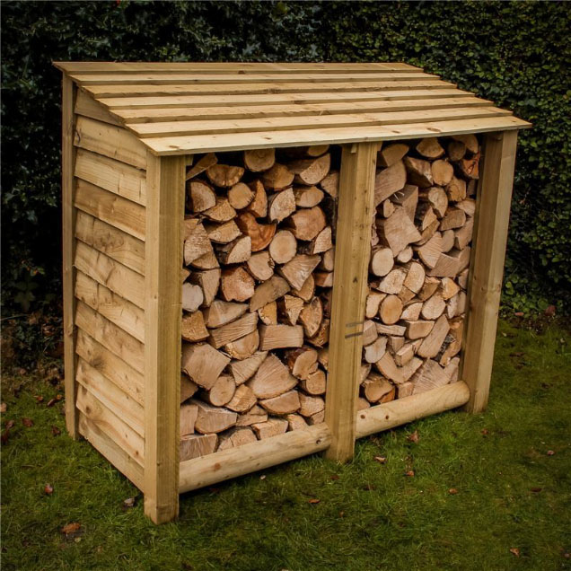 Order a Our large log stores offer a large amount of storage with a smart design - raised base and lower back panel allow for optimal air-flow meaning when it comes time to burn it you will get maximum heat output from your logs The increased storage space also means this store can hold 1.3 cubic metres of logs Each log store is crafted from fully pressure treated timber meaning you will get the best of quality with incredible durability.